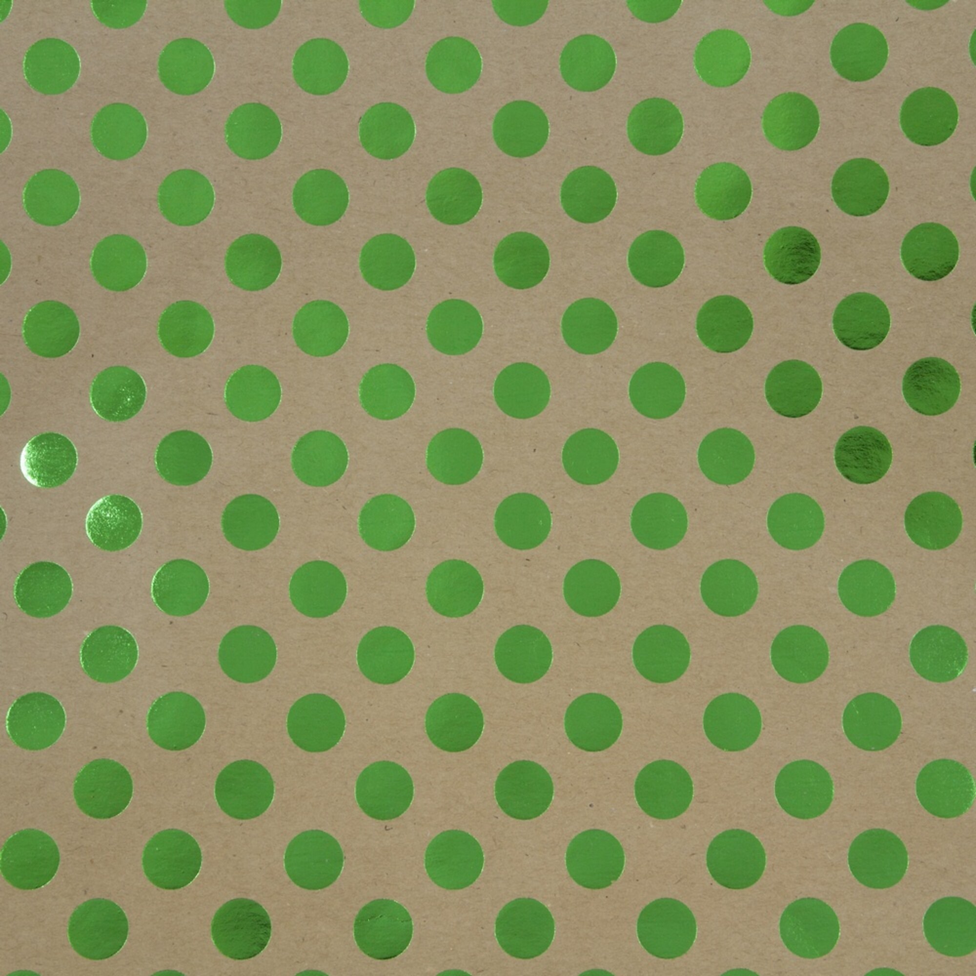 JAM Paper Kraft Wrapping Paper Rolls, Green Foil Dots and Red Foil Dots