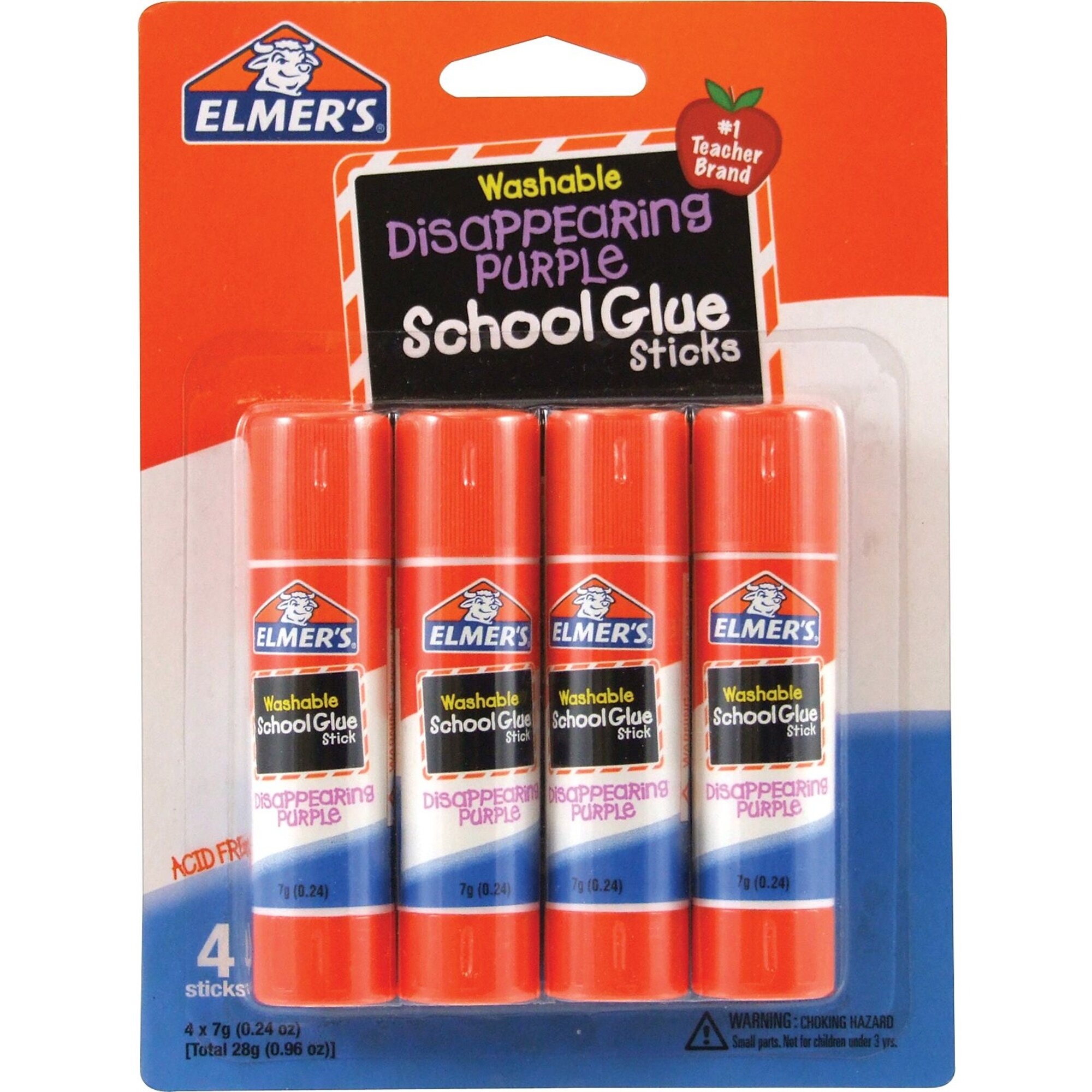 Elmer's Washable All Purpose School Glue Sticks 4/Pack E542