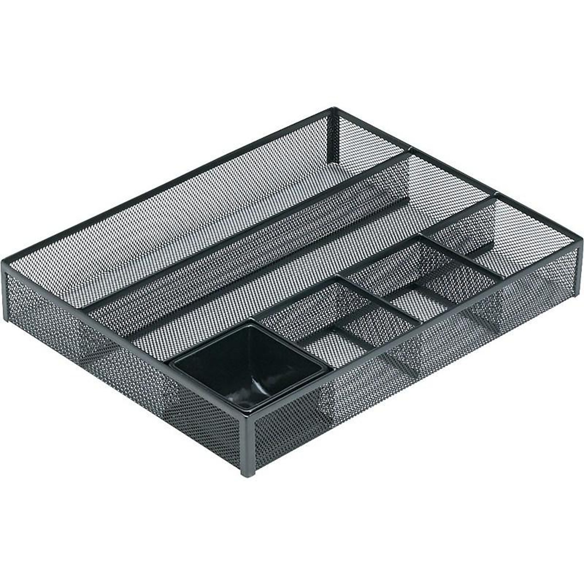 Eldon Rolodex Mesh 6-Compartment Drawer Organizer, Black (22131 ...