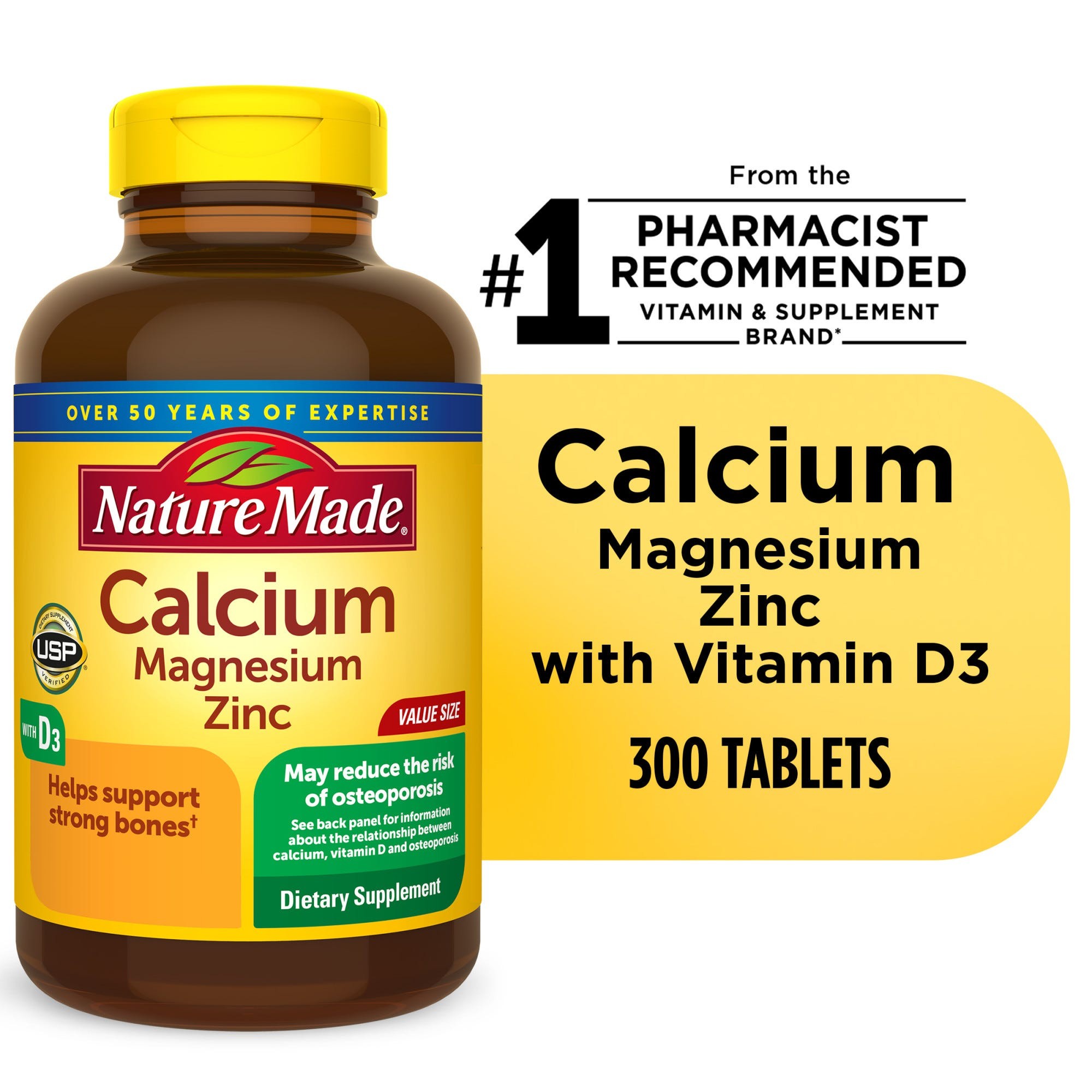 Nature Made Calcium, Magnesium Oxide, Zinc with Vitamin D3 Tablets