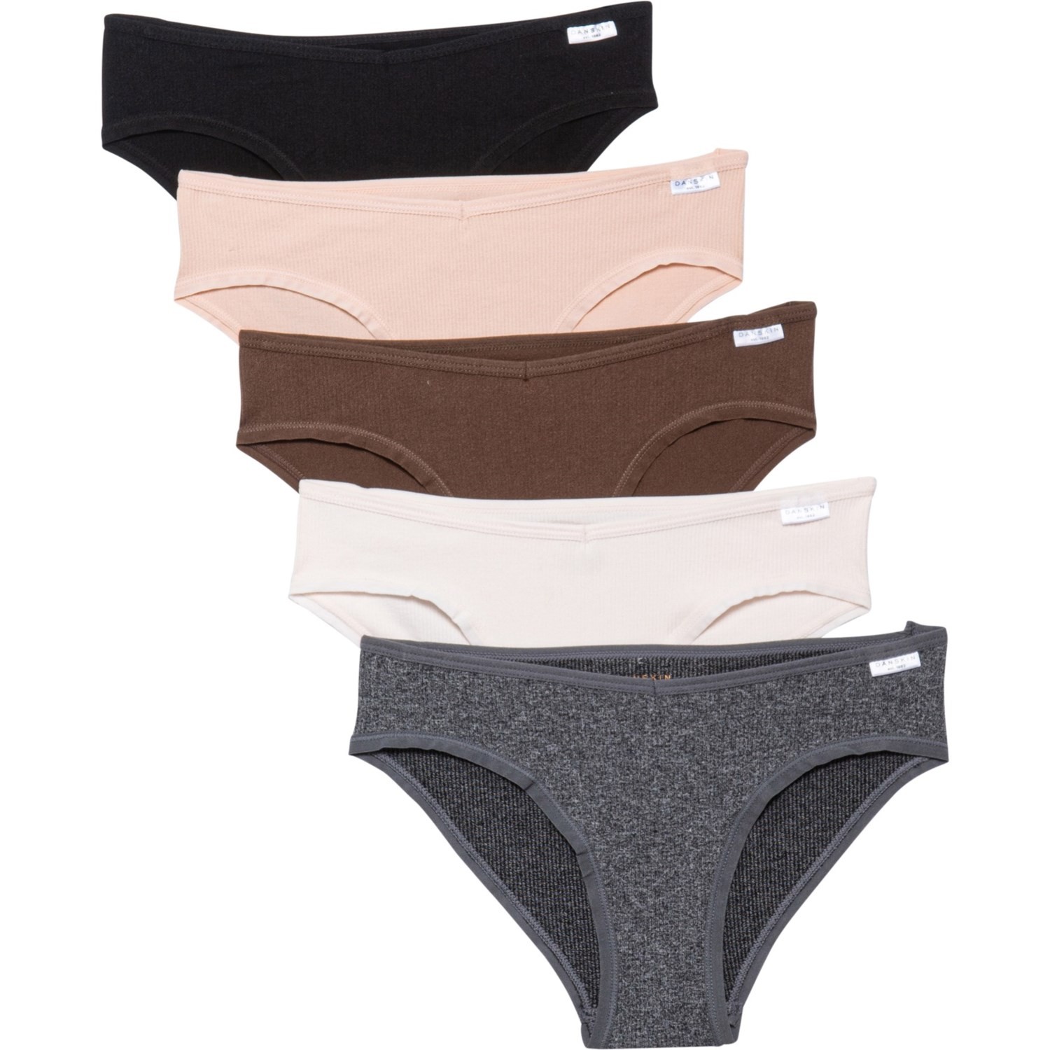 Mejores ofertas e historial de precios de Danskin Seamless Ribbed Panties -  5-Pack, Bikini Brief en