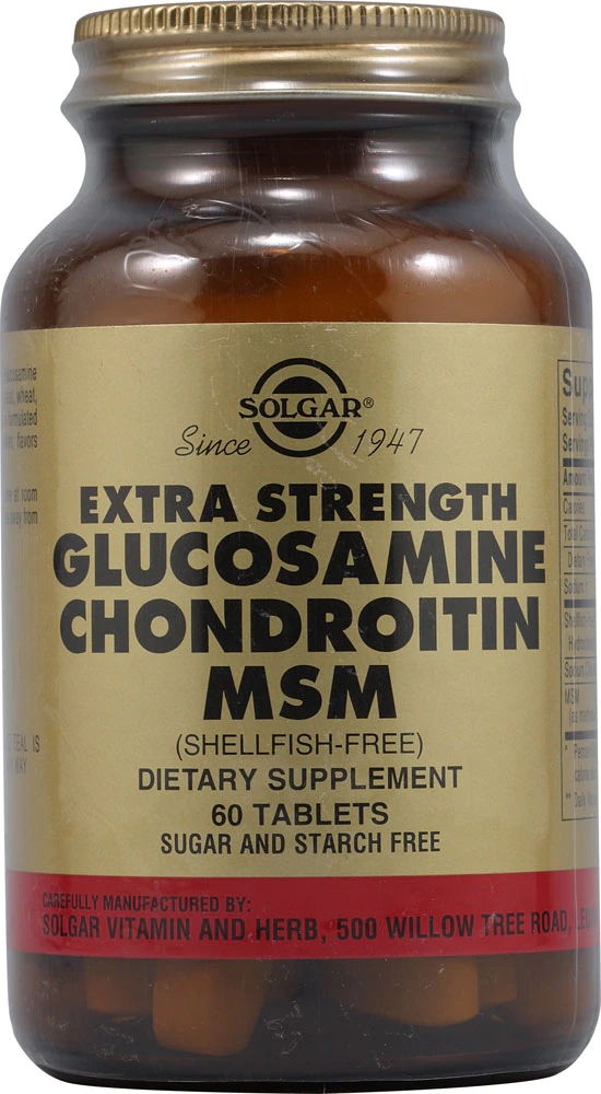 Solgar Triple Strength Glucosamine Chondroitin MSM Shellfish Free 60