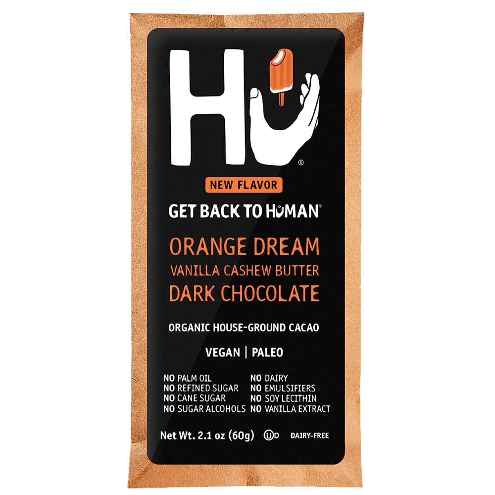 HU Dark Chocolate Bar Orange Dream Vanilla Cashew Butter 2.1 oz Best