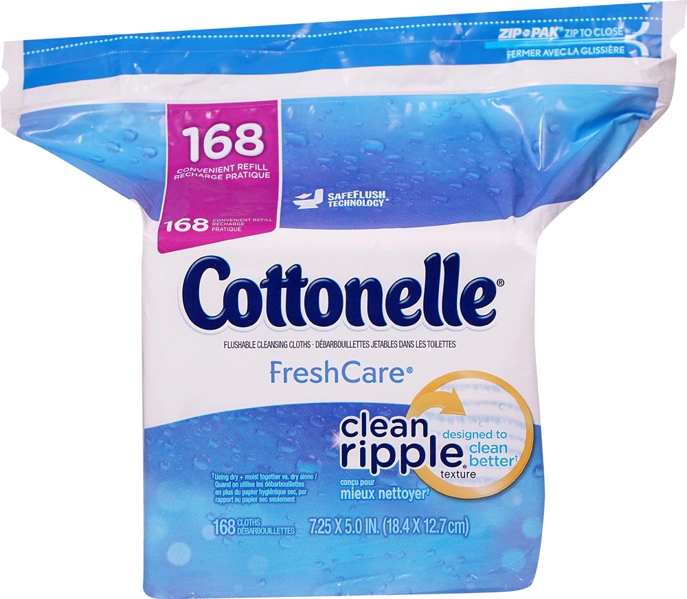 Cottonelle Fresh Care Flushable Cleansing Cloth Refill 168 Wipes le