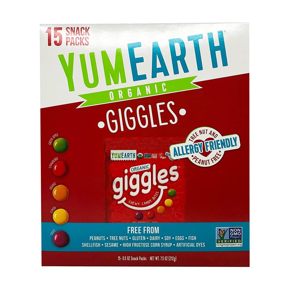 Yum Earth NonGMO Organic Candy Giggles Assorted Fruit 0.5 oz Each / Pack of 15 Best Deals and