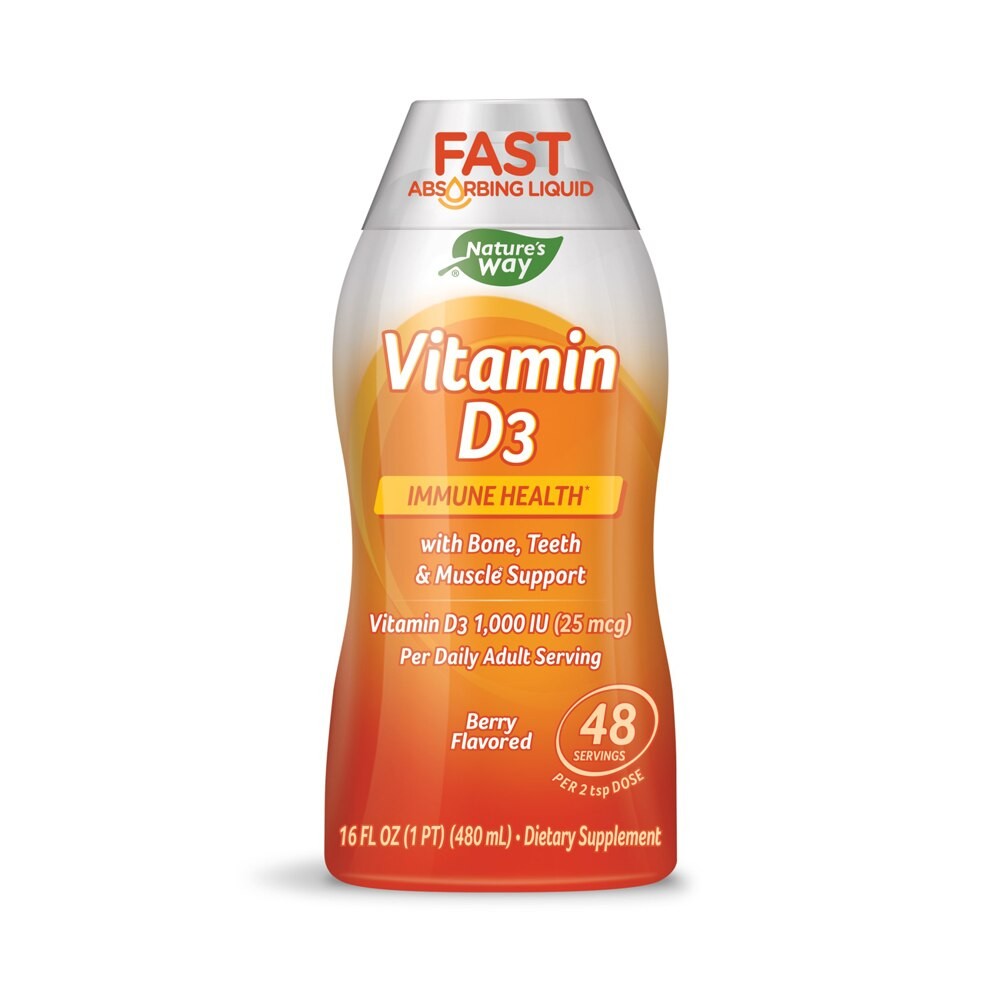 Nature's Way Vitamin D3 Immune Health Liquid Supplement Berry Flavored 16 fl oz Best Deals and
