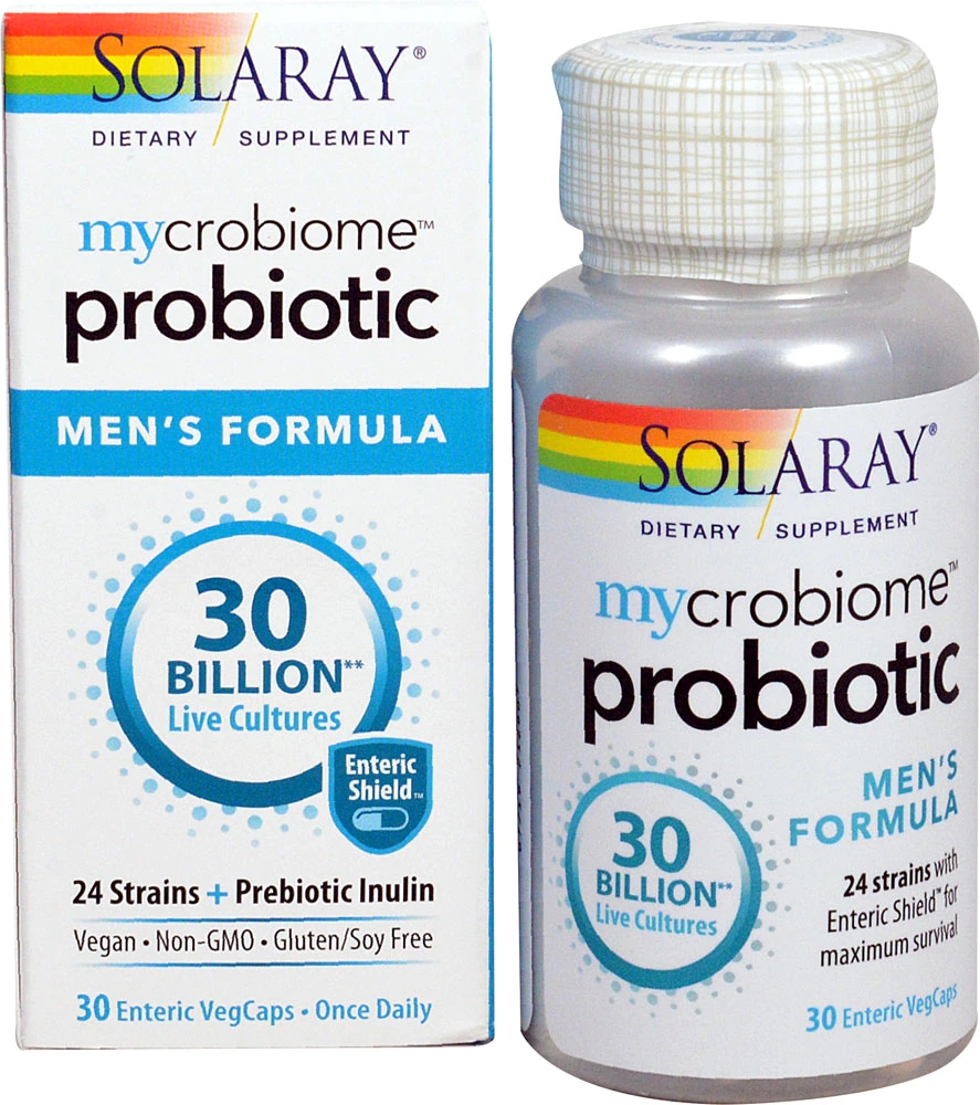 Solaray Mycrobiome Probiotic Men's Formula 20 billion CFU - 30 VegCaps ...