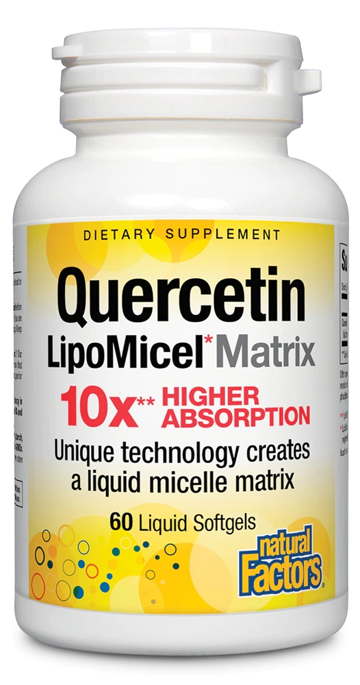 Natural Factors Quercetin LipoMicel Matrix 250 mg 60 Liquid Softgels