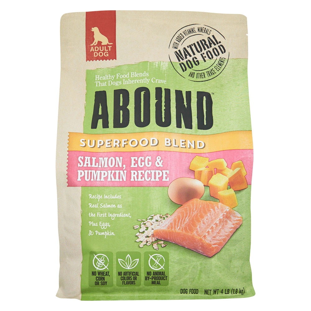 Abound Superfood Blend Dog Food Salmon, Egg & Pumpkin Recipe 4 lb Die