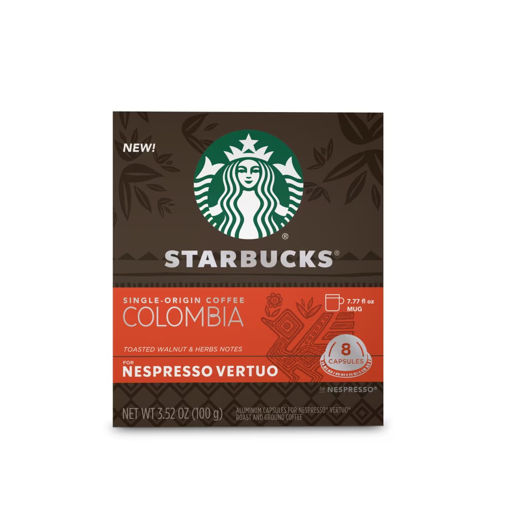 Starbucks Nespresso Vertuo Capsules Single Origin Coffee Columbia Roast ...