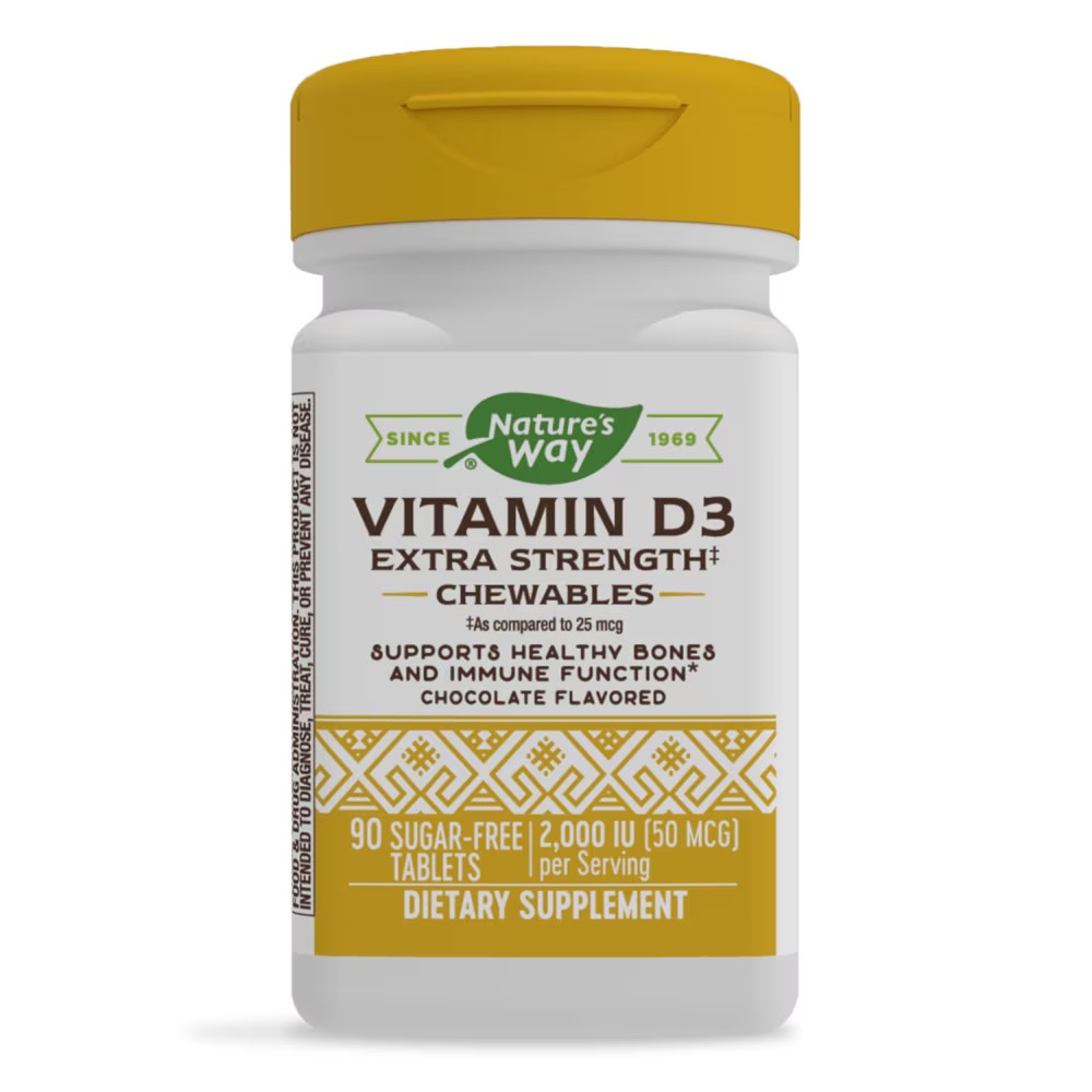Nature's Way Vitamin D3 Extra Strength Chewables Chocolate Flavored