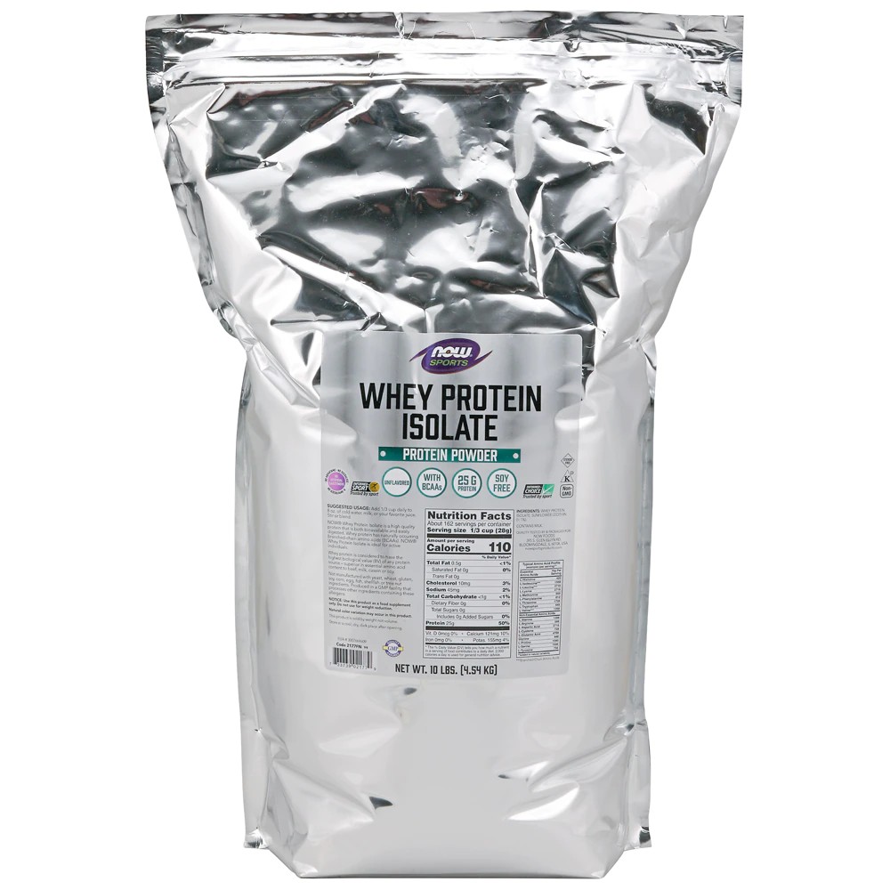 NOW Sports Whey Protein Isolate Natural Unflavored 10 lbs Best Deals