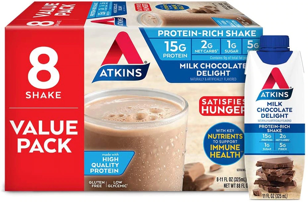 Atkins RTD Shake Milk Chocolate Delight 8 Shakes Deals and Price ...