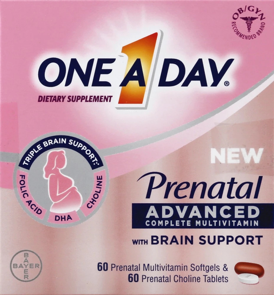 One-A-Day Women's Prenatal Advanced Multivitamin with Choline 60 ...