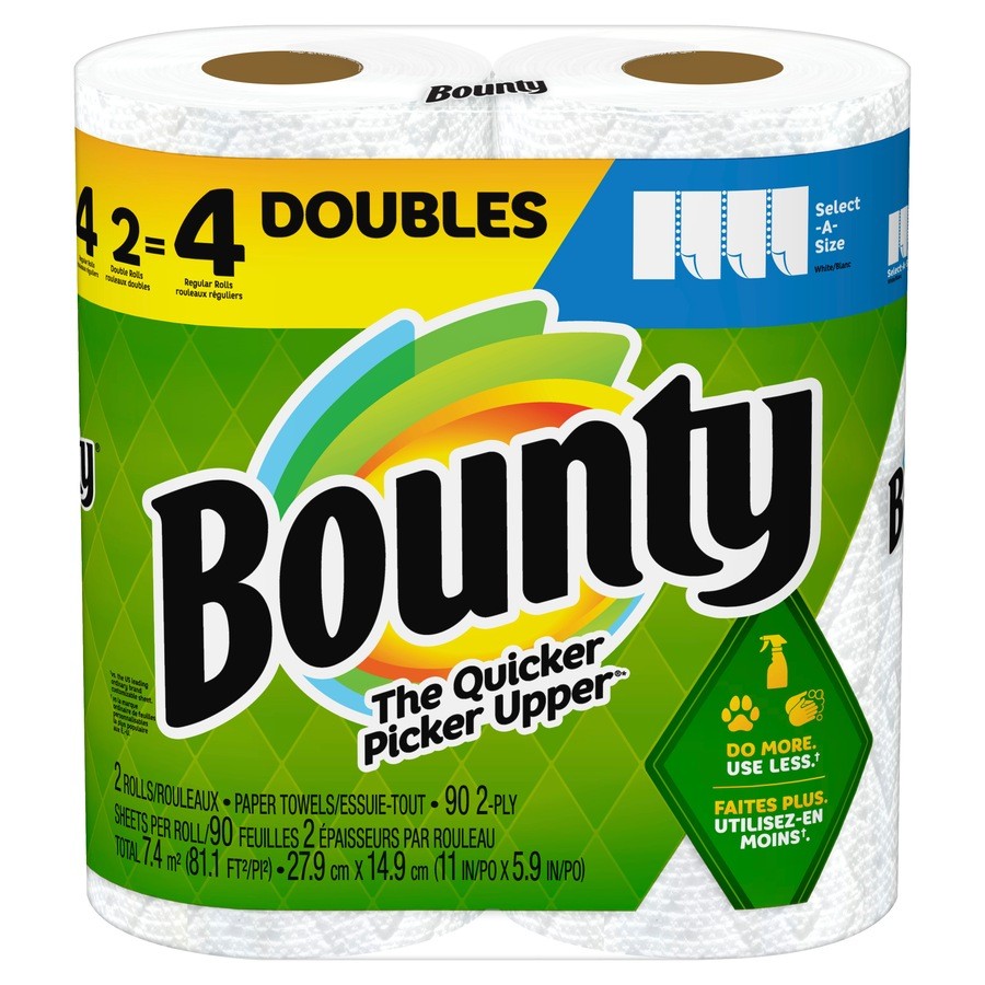 Bounty SelectASize Double Roll White Paper Towels, 2 ct 90 CVS Best Deals and Price