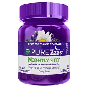 Vicks ZzzQuil PURE Zzzs Melatonin Gummies with Chamomile, Lavender ...