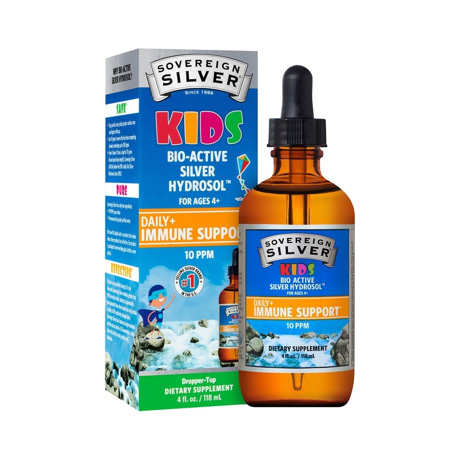 Sovereign Silver BioActive Silver Hydrosol for Kids, Dropper Top, 4 oz