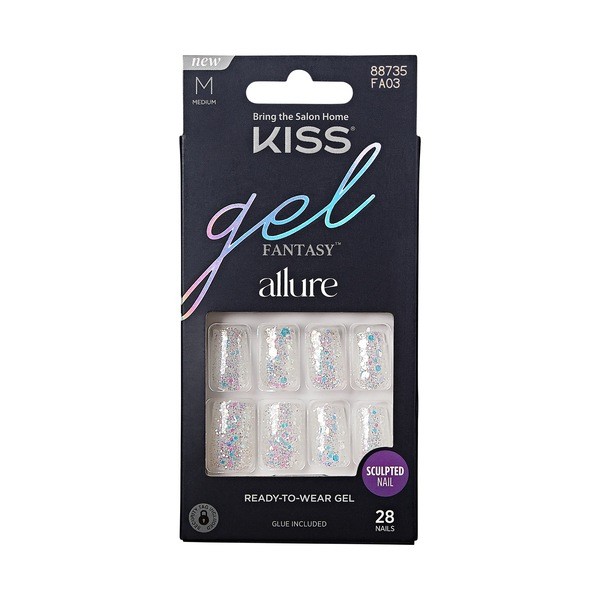 KISS Gel Fantasy Allure ReadyToWear Fake Nails, `How Dazzling 28 ct