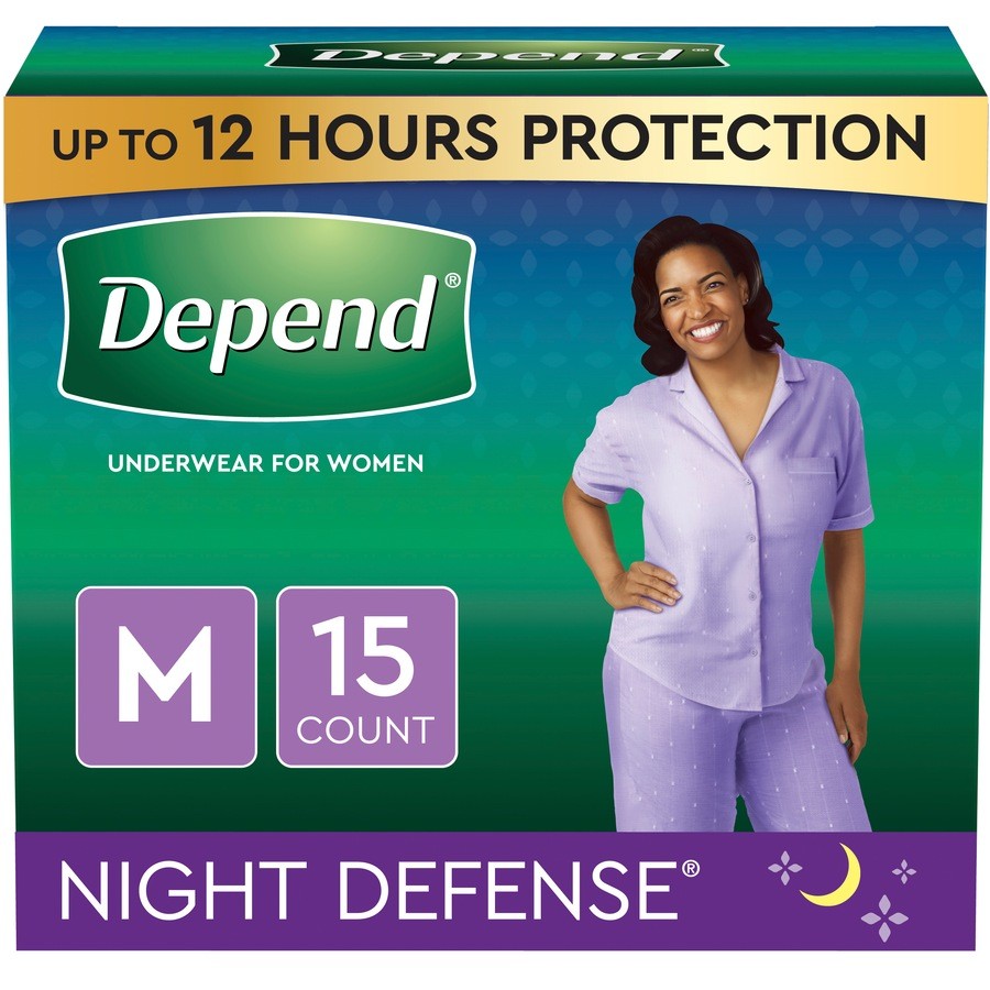 Depend Night Defense Incontinence Underwear for Women Overnight, XL