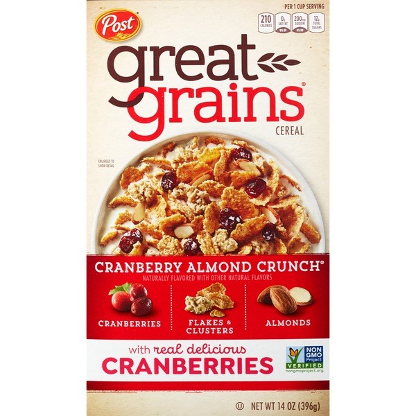 Post Great Grains Great Grains Cereal Cranberry Almond Crunch, 14 oz ...