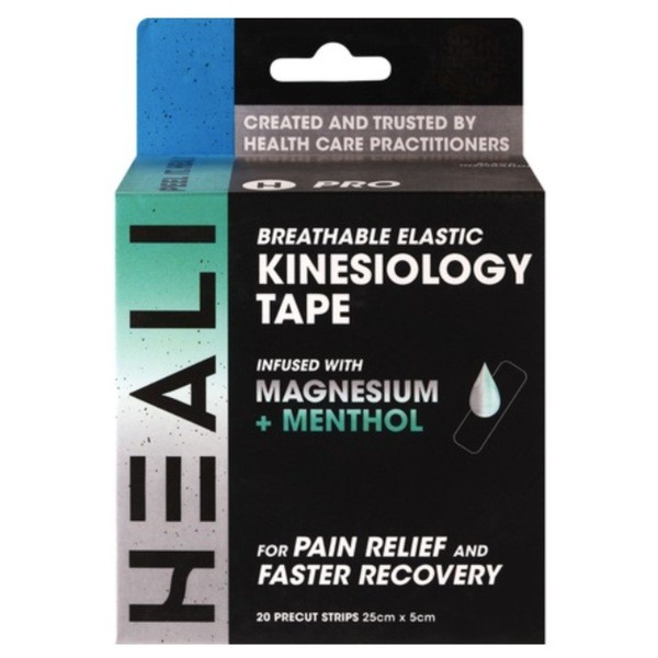 Heali Pro Kinesiology Tape Infused with Magnesium & Menthol, 20 Precut