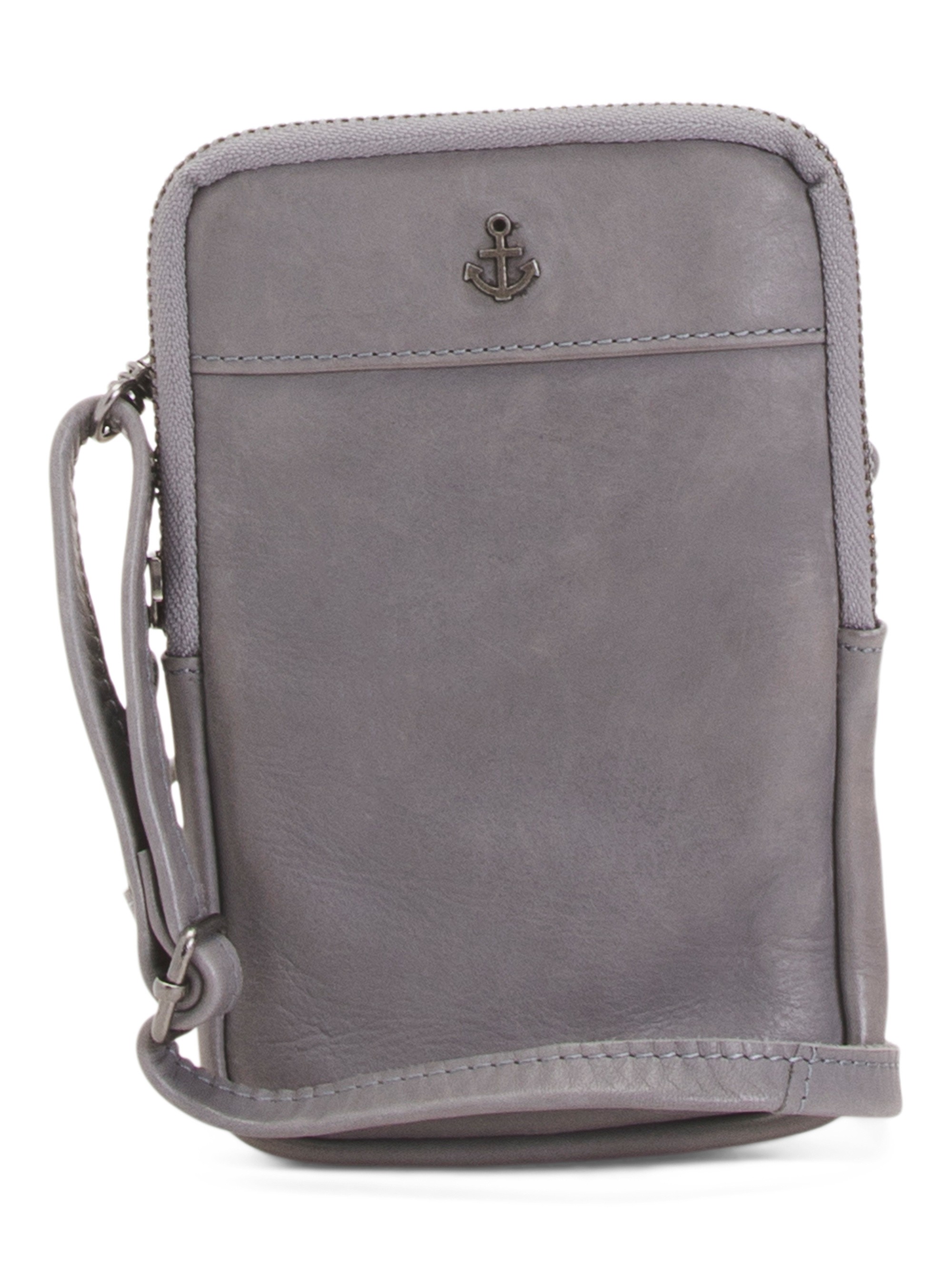 Royce Leather Vaquetta Triple-Zip Crossbody Bag