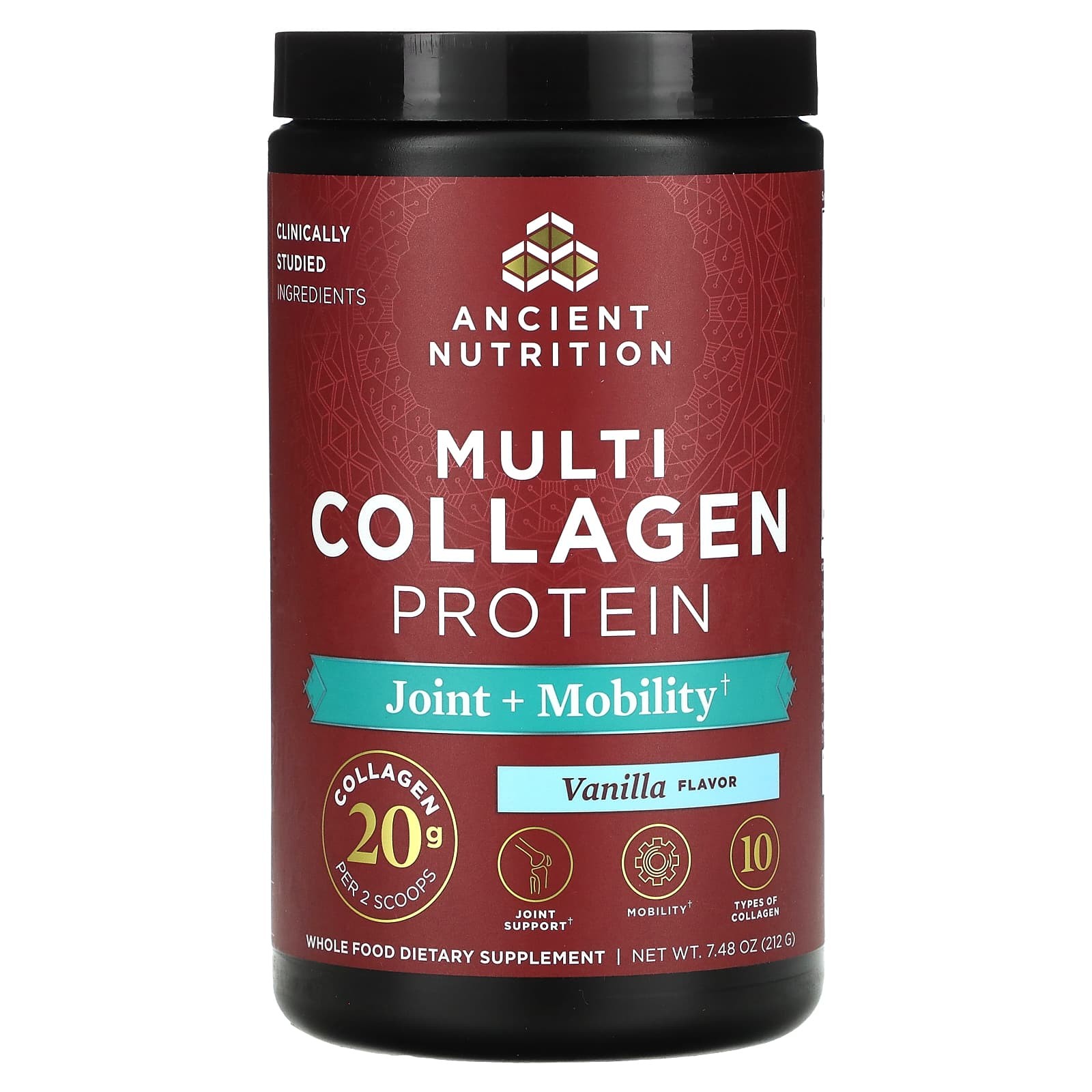 Ancient Nutrition, Multi Collagen Protein, Joint + Mobility, Vanilla, 7 ...