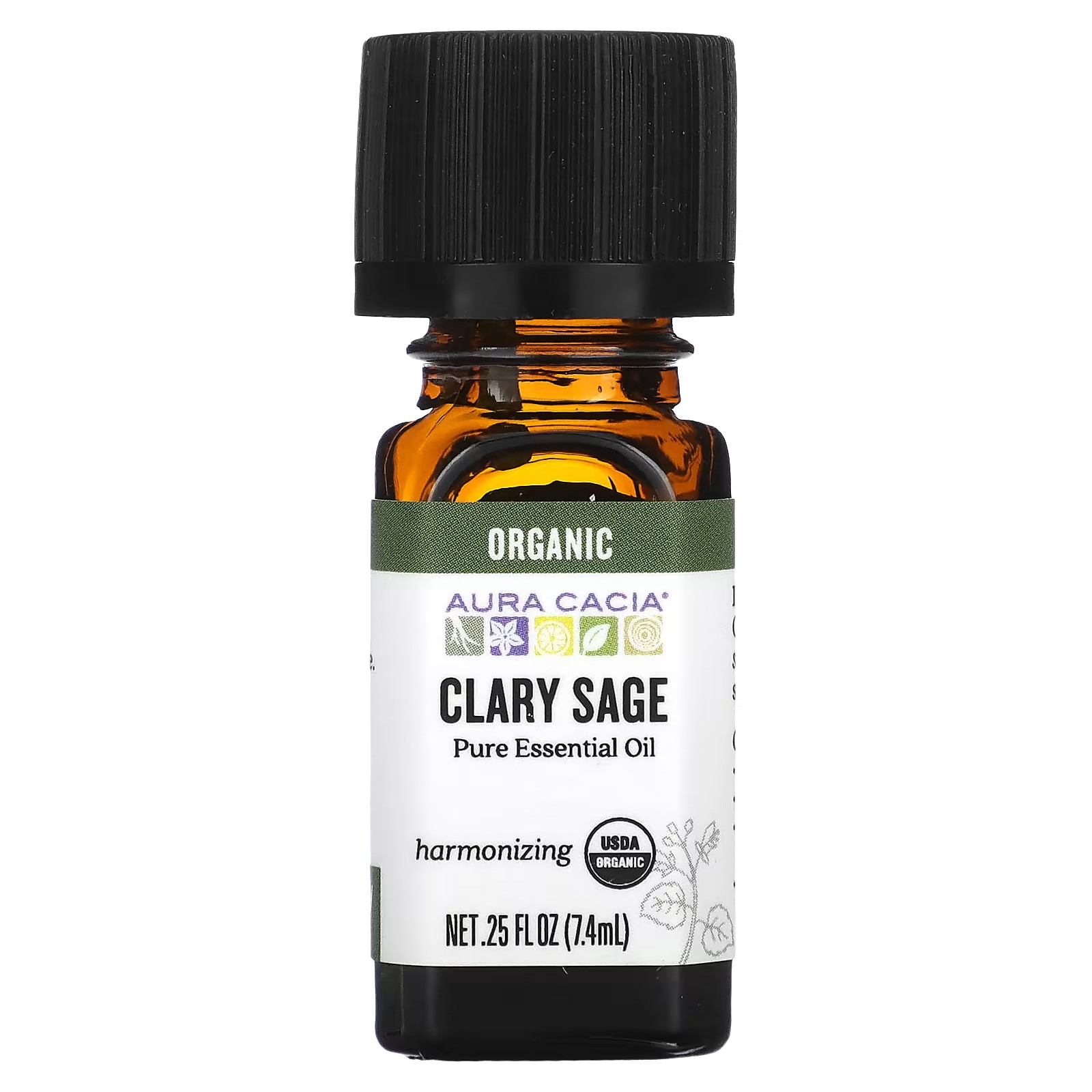 Aura Cacia, Pure Essential Oil, Organic Clary Sage, 0.25 Fl Oz (7.4 Ml ...