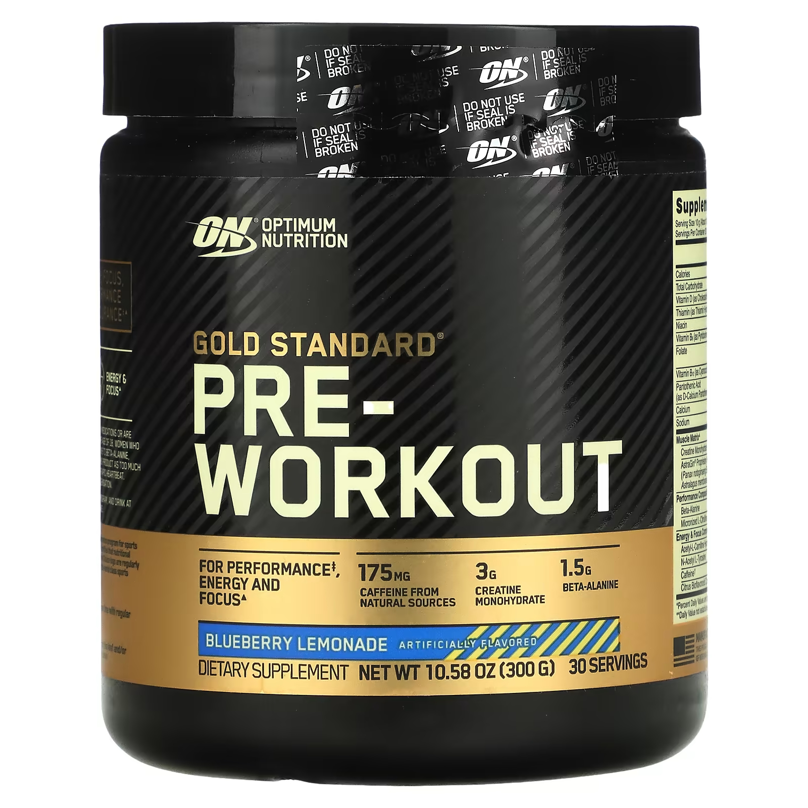 Optimum Nutrition, Gold Standard PreWorkout, Blueberry Lemonade, 10.58