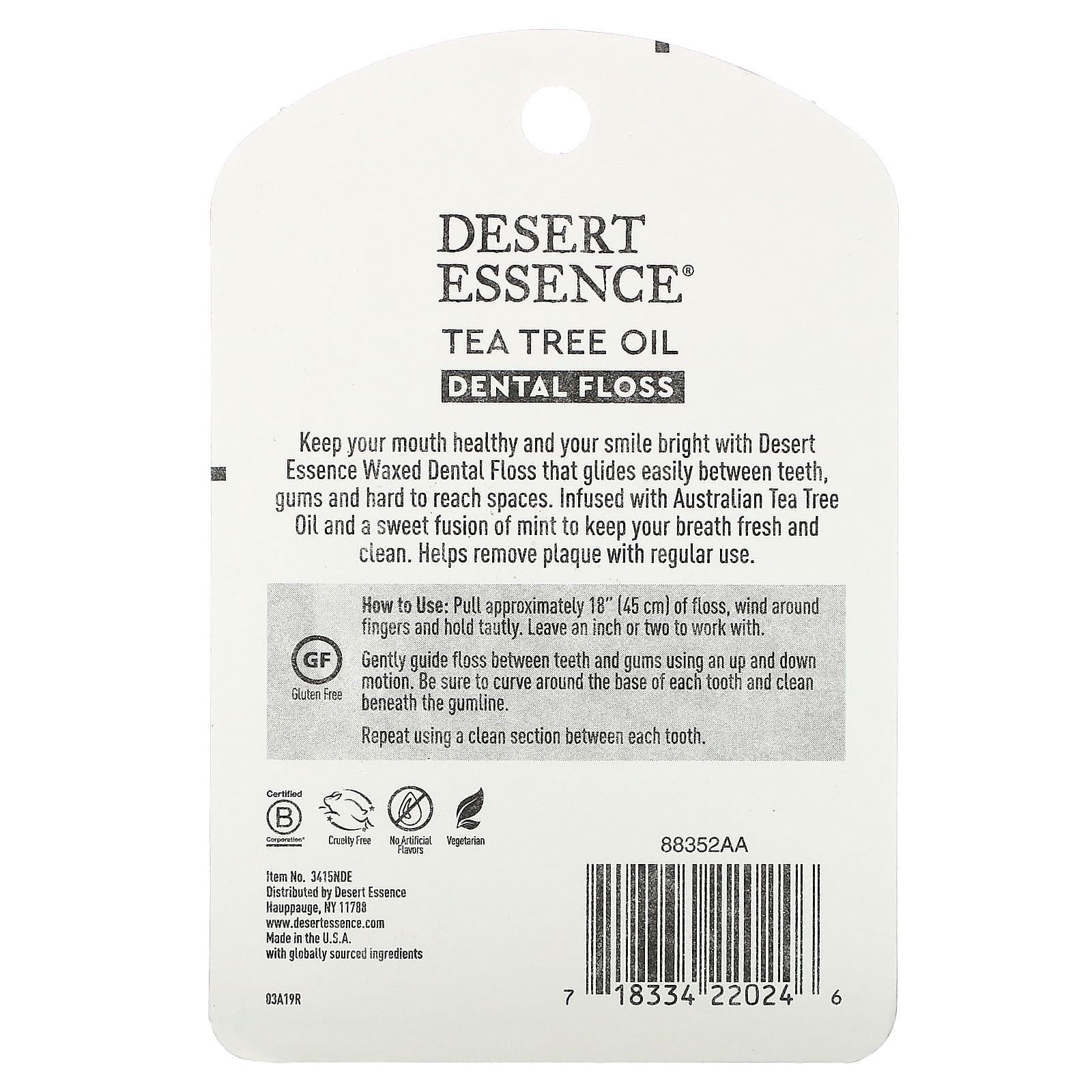 Desert Essence, Tea Tree Oil Dental Floss, Waxed, 50 Yds (45.7 m) Best