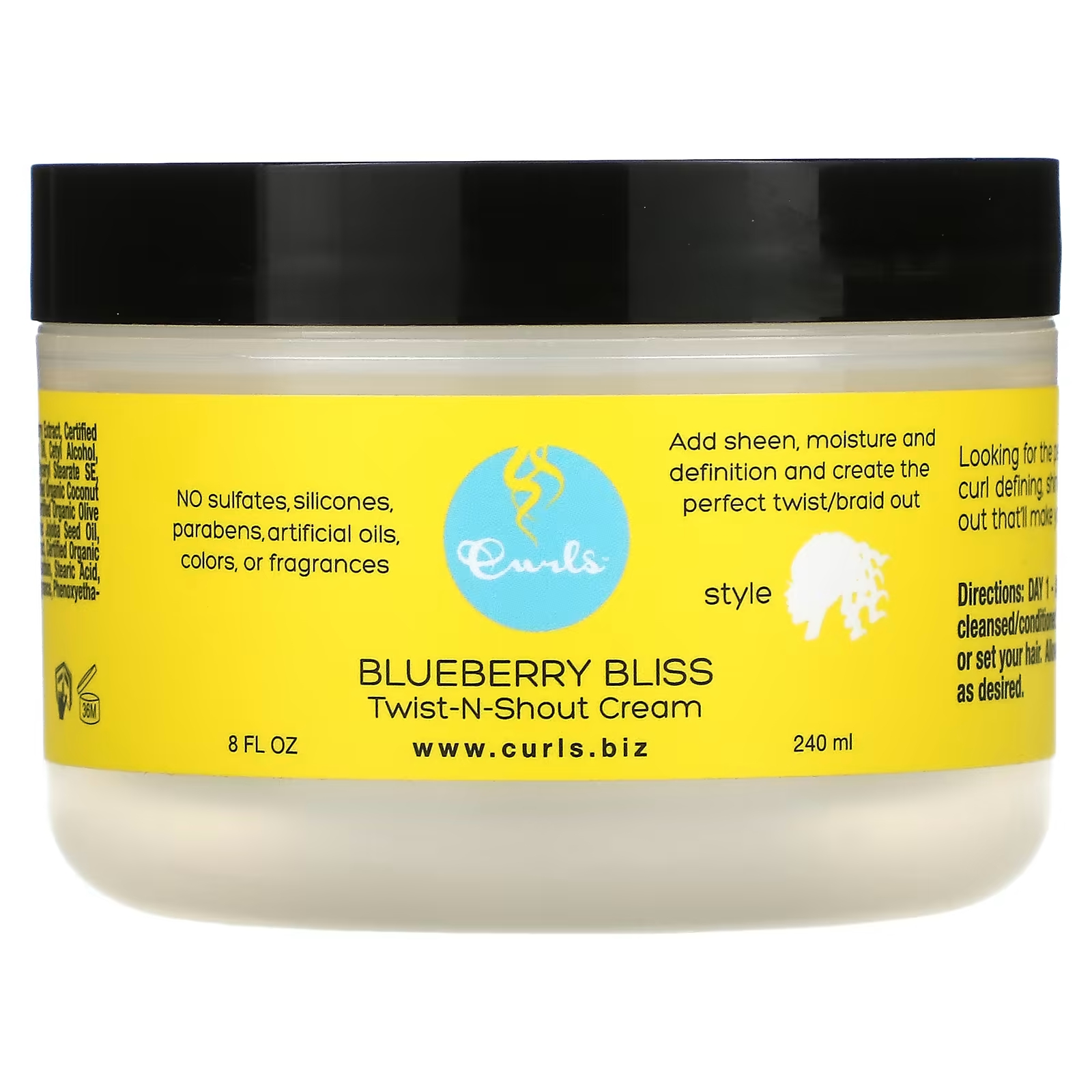 Curls, Blueberry Bliss, Twist-N-Shout Cream, 8 fl oz (240 ml) Best ...