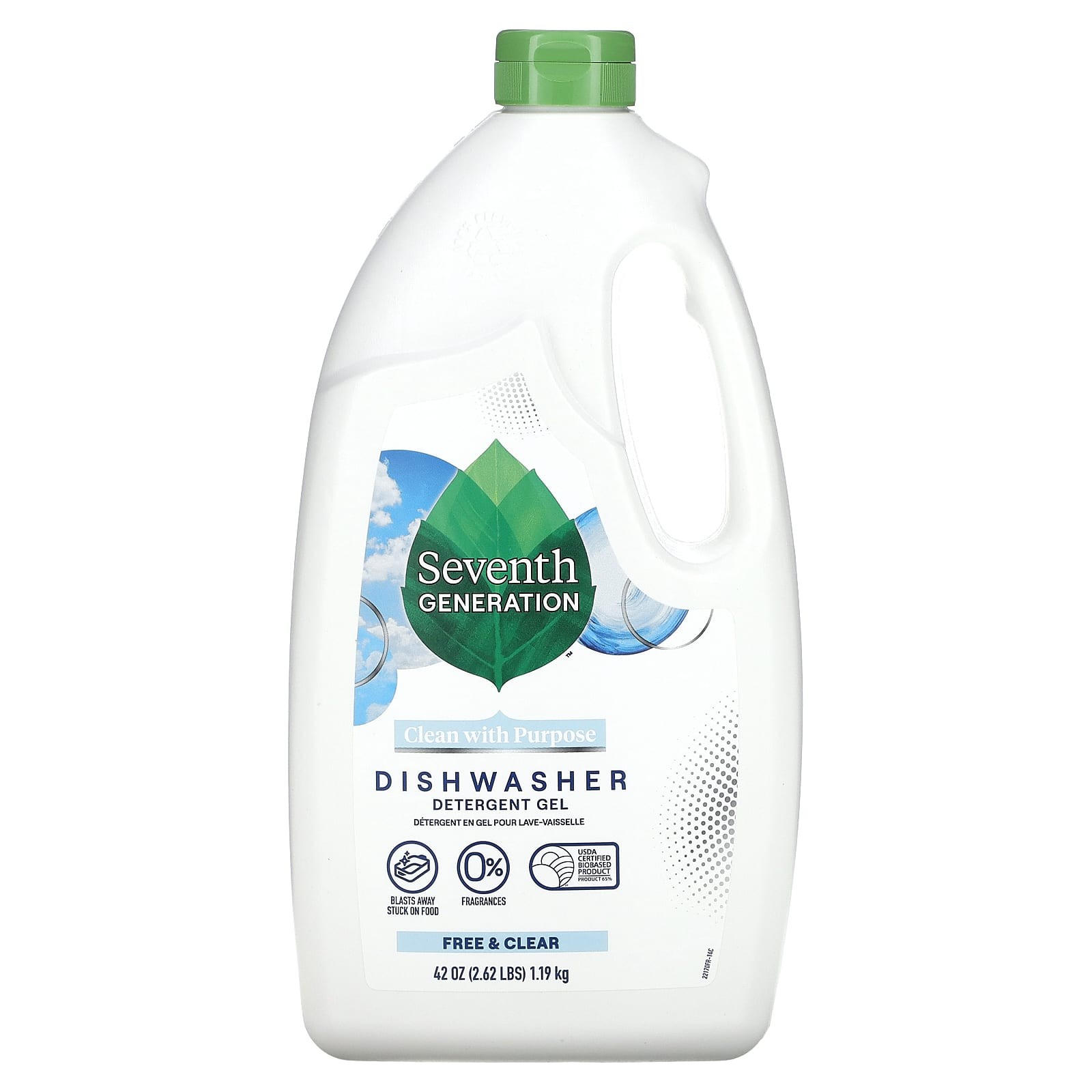 Seventh Generation, Dishwasher Detergent Gel, Free & Clear, 2.62 lb (1.