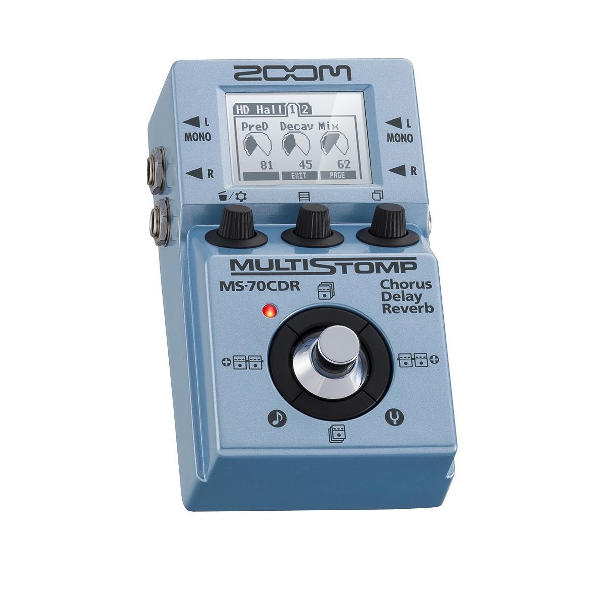 Zoom MS70CDR MultiStomp Chorus/Delay/Reverb Pedal with Stompbox and Studio Effects, Builtin