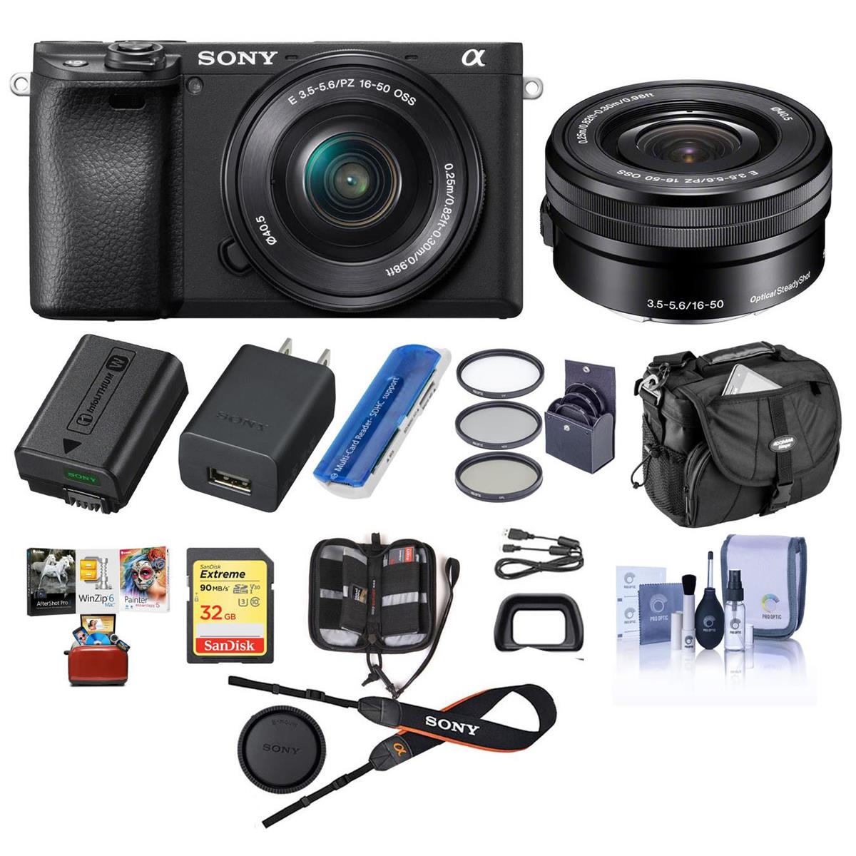 Sony Alpha a6400 Mirrorless Camera with 1650mm f/3.55.6 OS Lens W