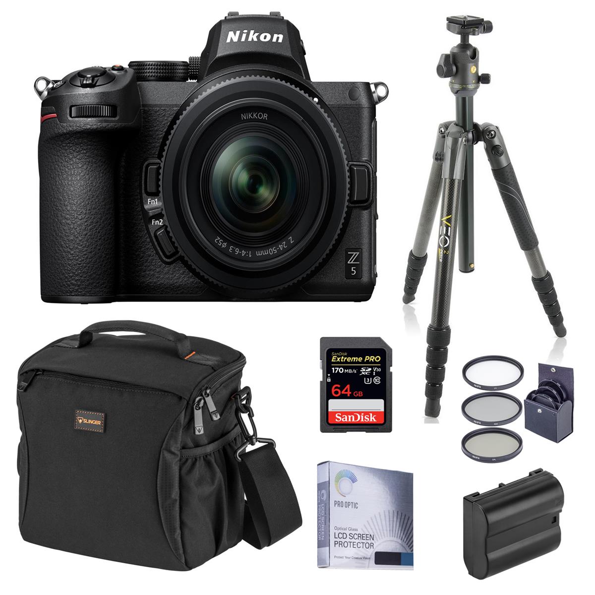 Nikon Z5 Camera w/NIKKOR Z 2450mm f/46.3 Lens, Bundle w/VEO 2