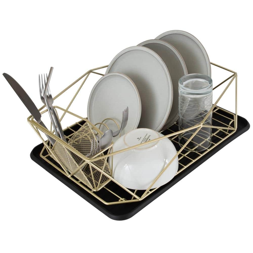 Kitchen Details Geode in Satin Gold Dish Rack Best Deals and Price History at Honey