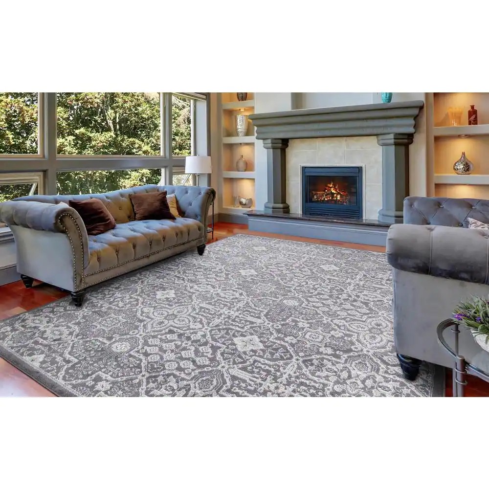 Jefferson Collection Athens Gray 7 ft. x 9 ft. Area Rug Best Deals and