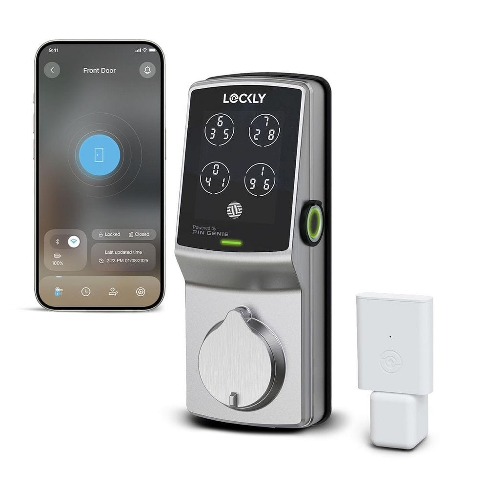 Secure Pro Satin Nickel Deadbolt WiFi Smart Lock with 3D Fingerprint ...