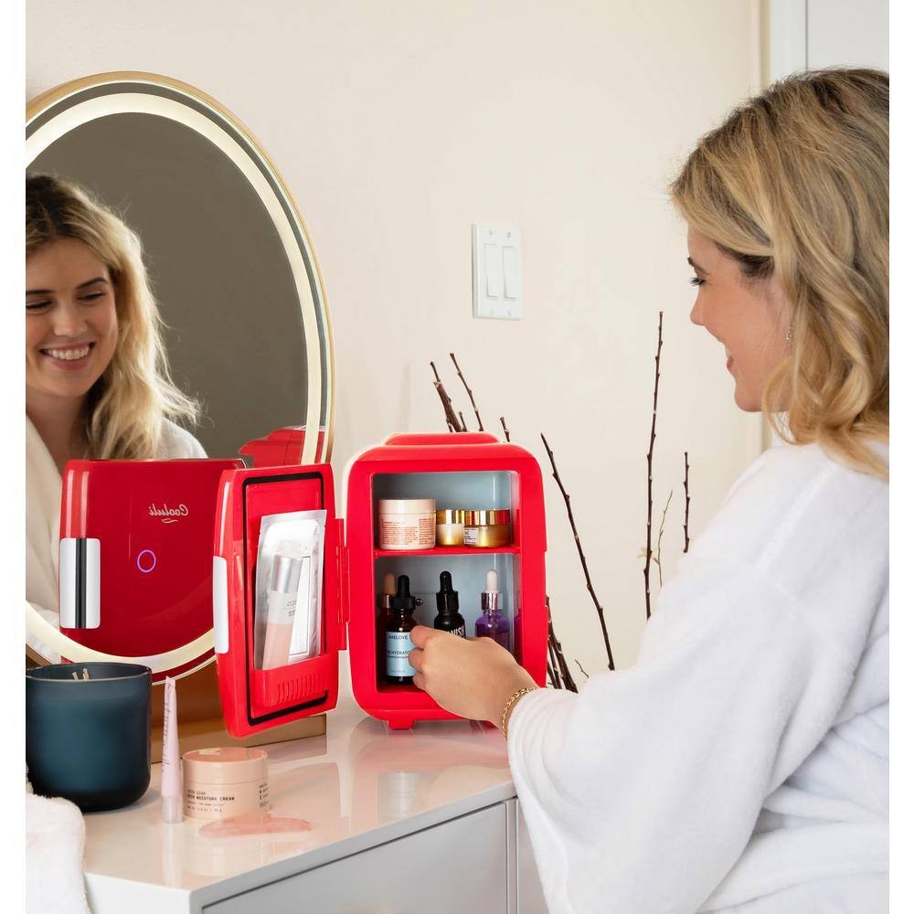 COOLULI Classic 0.14 cu. ft. Retro Mini Fridge in Red without Freezer Best Deals and Price