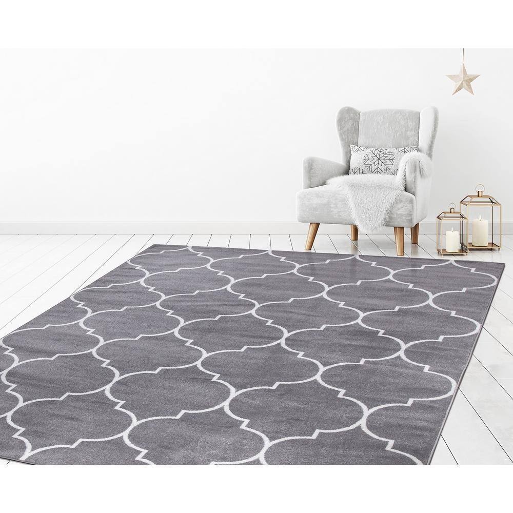 Jefferson Collection Morocco Trellis Gray 5 ft. x 7 ft. Area Rug Best