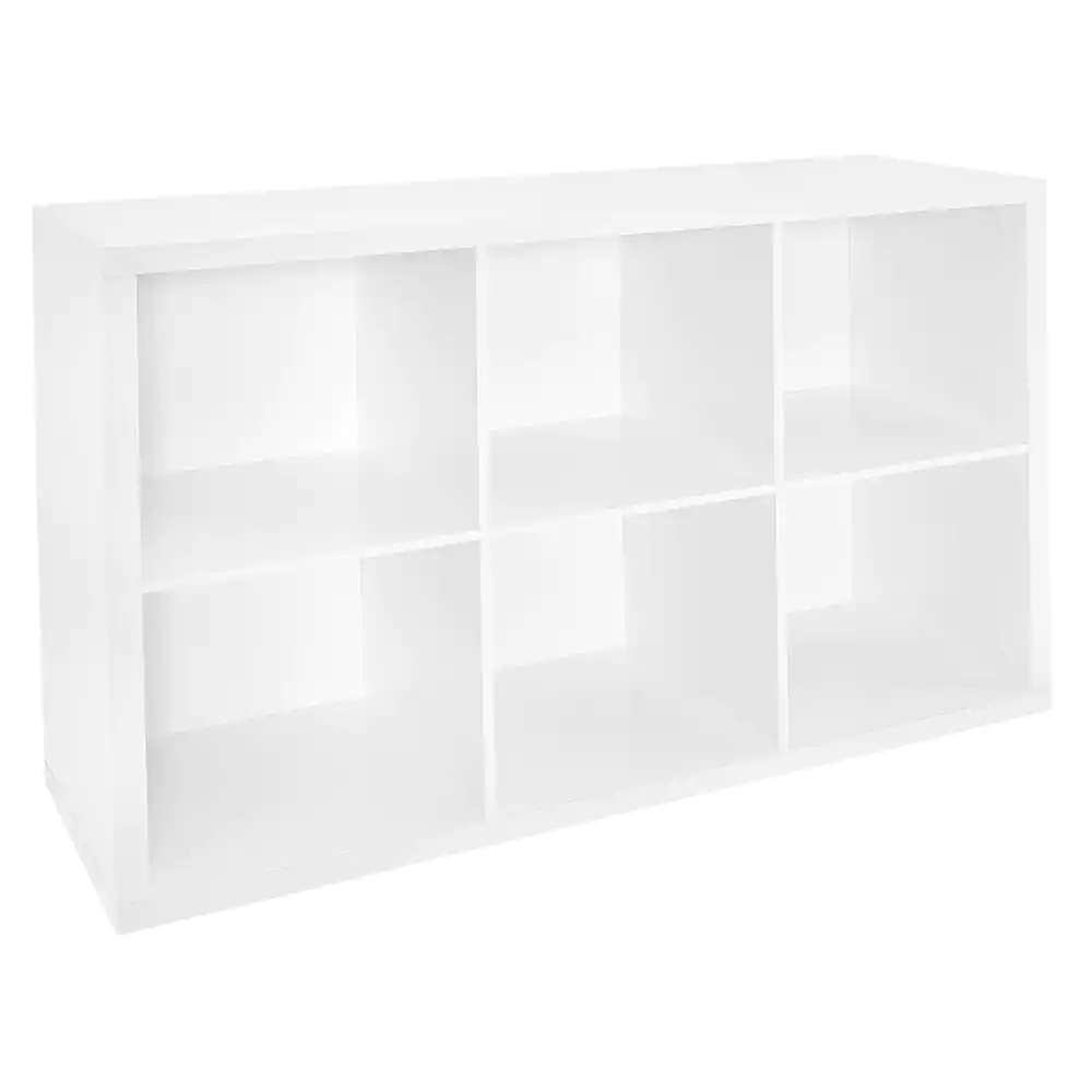 44 in. H x 30 in. W x 14 in. D White Wood Look 6Cube Storage Organizer
