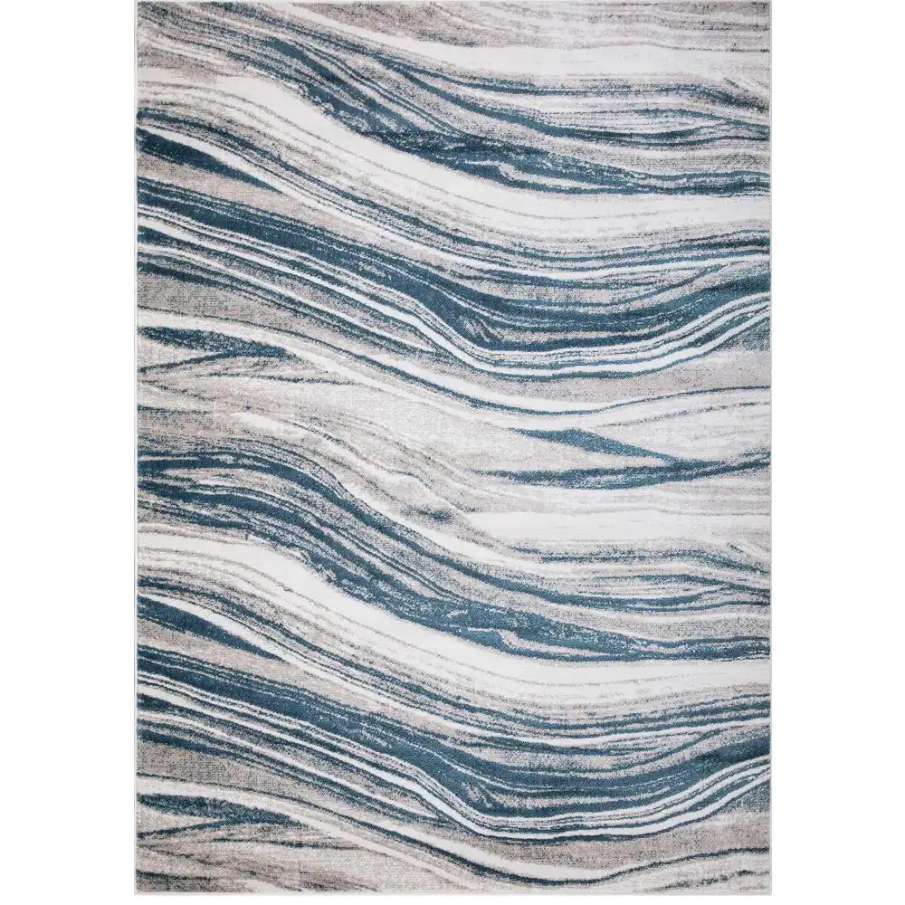 Jefferson Collection Marble Stripes Blue 8 ft. x 10 ft. Area Rug Best