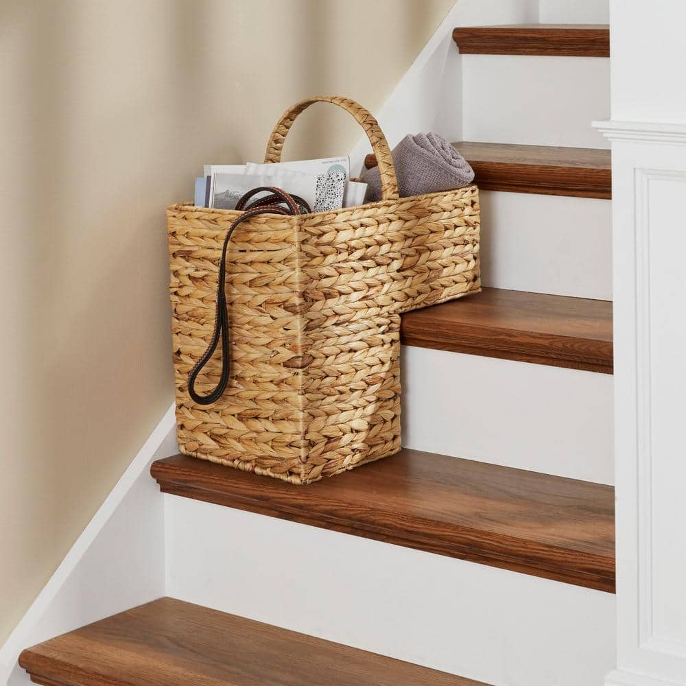 Home Decorators Collection Woven Seagrass Stair Storage Basket, Brown