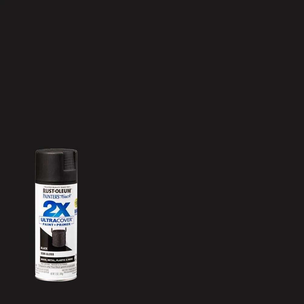 Rust-Oleum Painter's Touch 2X 12 oz. Semi-Gloss Black General Purpose ...