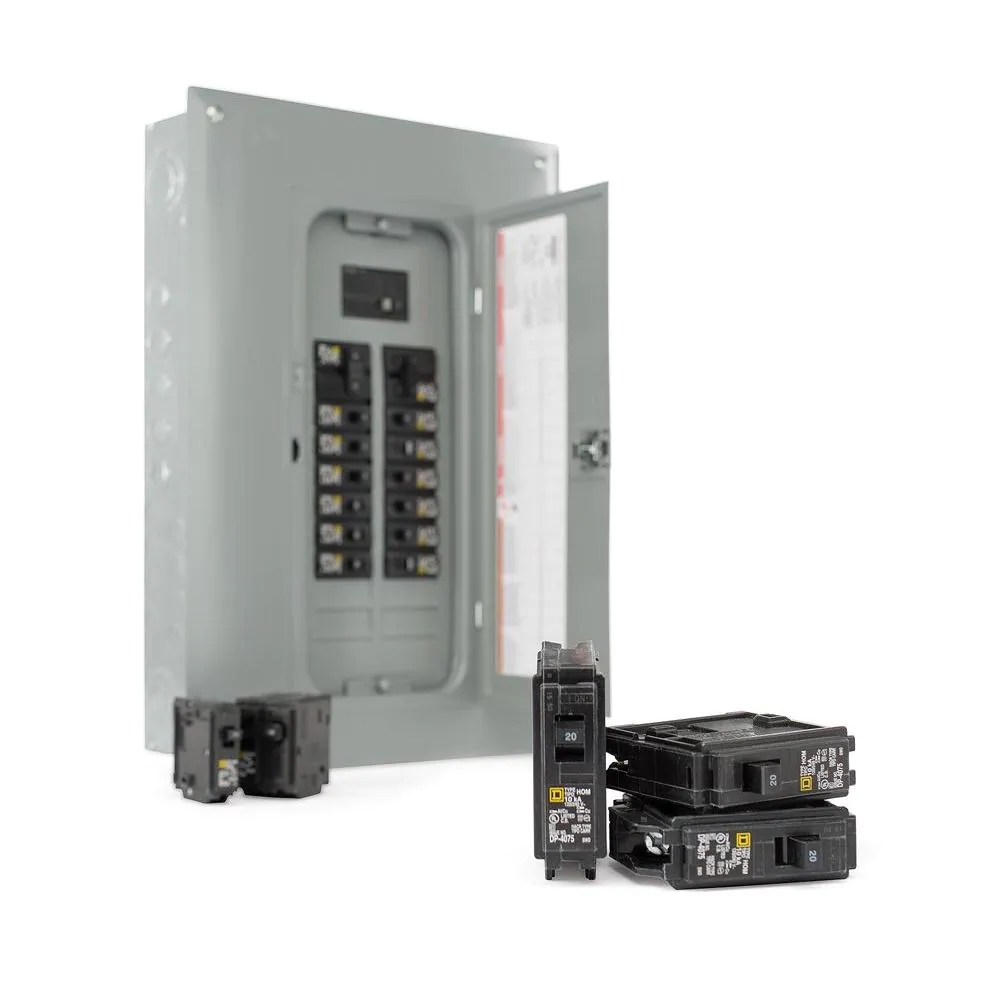 Homeline 100 Amp 20Space 40Circuit Indoor Main Breaker PlugOn Neutral Load Center with Cover