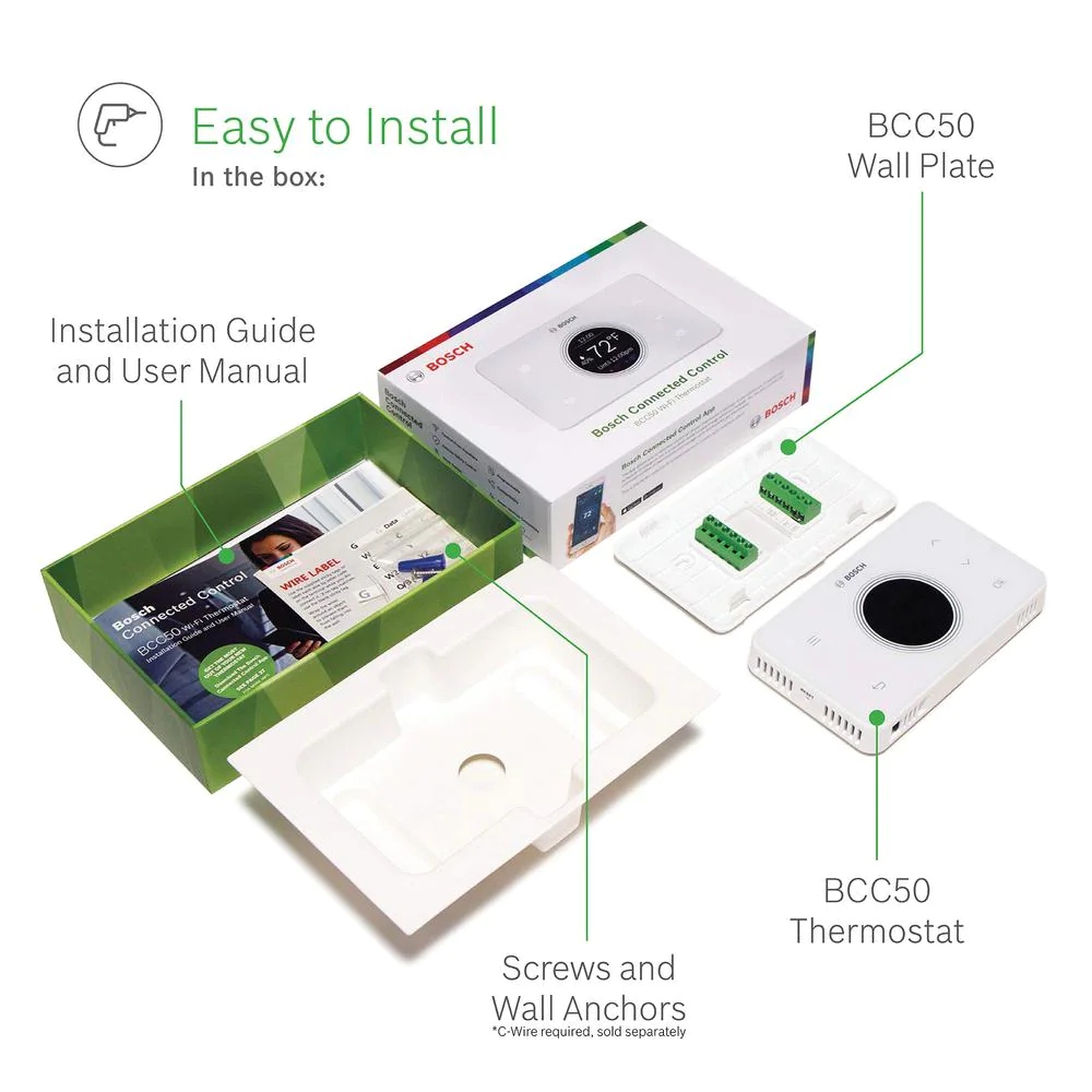 Bosch BCC50 Connected Control Smart 7-Day Programmable Thermostat ...