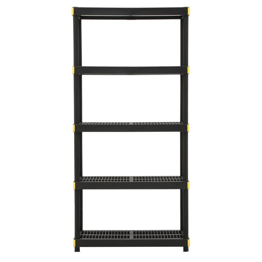 5 Tier Plastic Garage Storage Shelving Unit In Black 36 In W X 74 In H X 18 In D Best Deals 1659