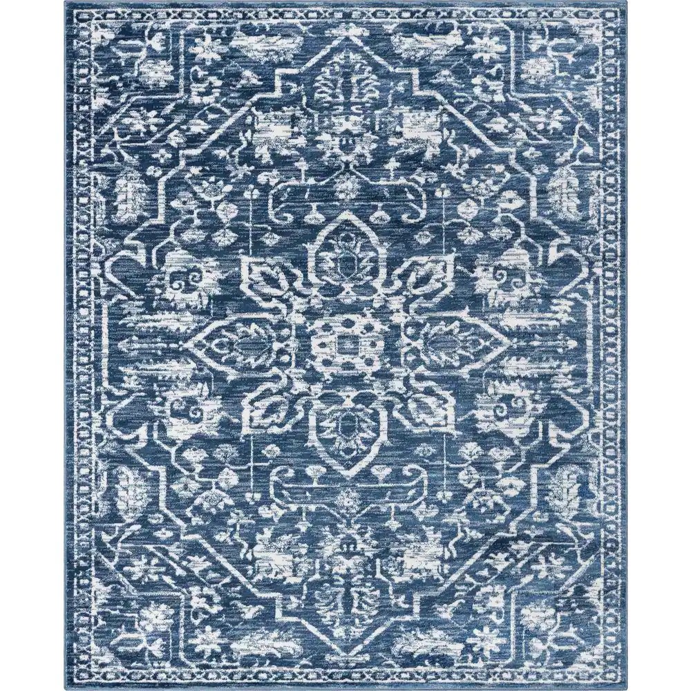 Dazzle Disa Light Blue Vintage Distressed Medallion Oriental 7 ft. 3 in ...