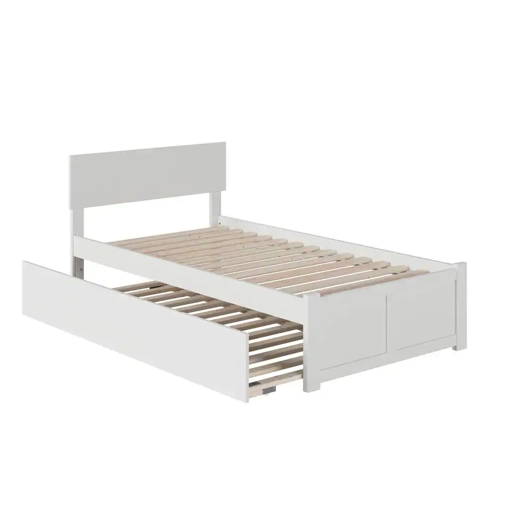 AFI Orlando White Twin Platform Bed with Flat Panel Foot Board and Twin ...