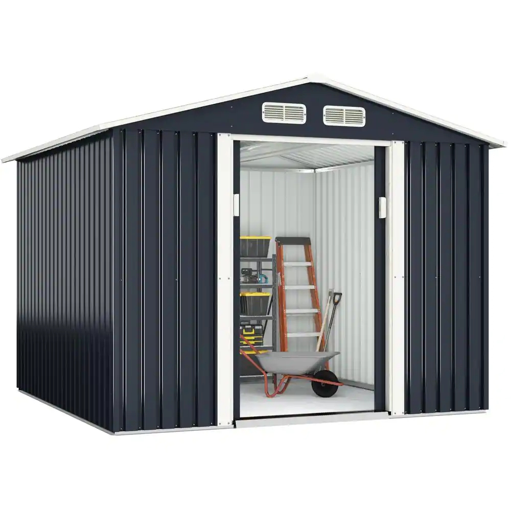 8.4 ft. W x 8.4 ft. D Outdoor Storage Building Metal Storage Shed